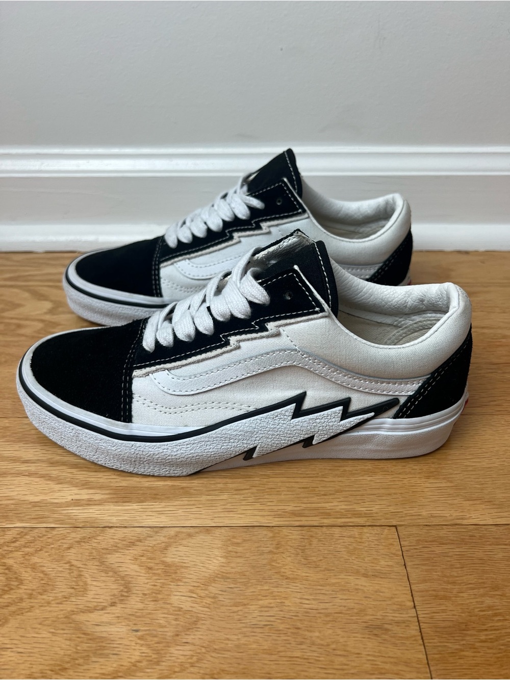 Vans Old Skool Bolt Sneakers in Black and True White - Men’s 6.5 Women’s 8